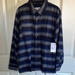 Marmot Navy and Gray Plaid Button Down Shirt
